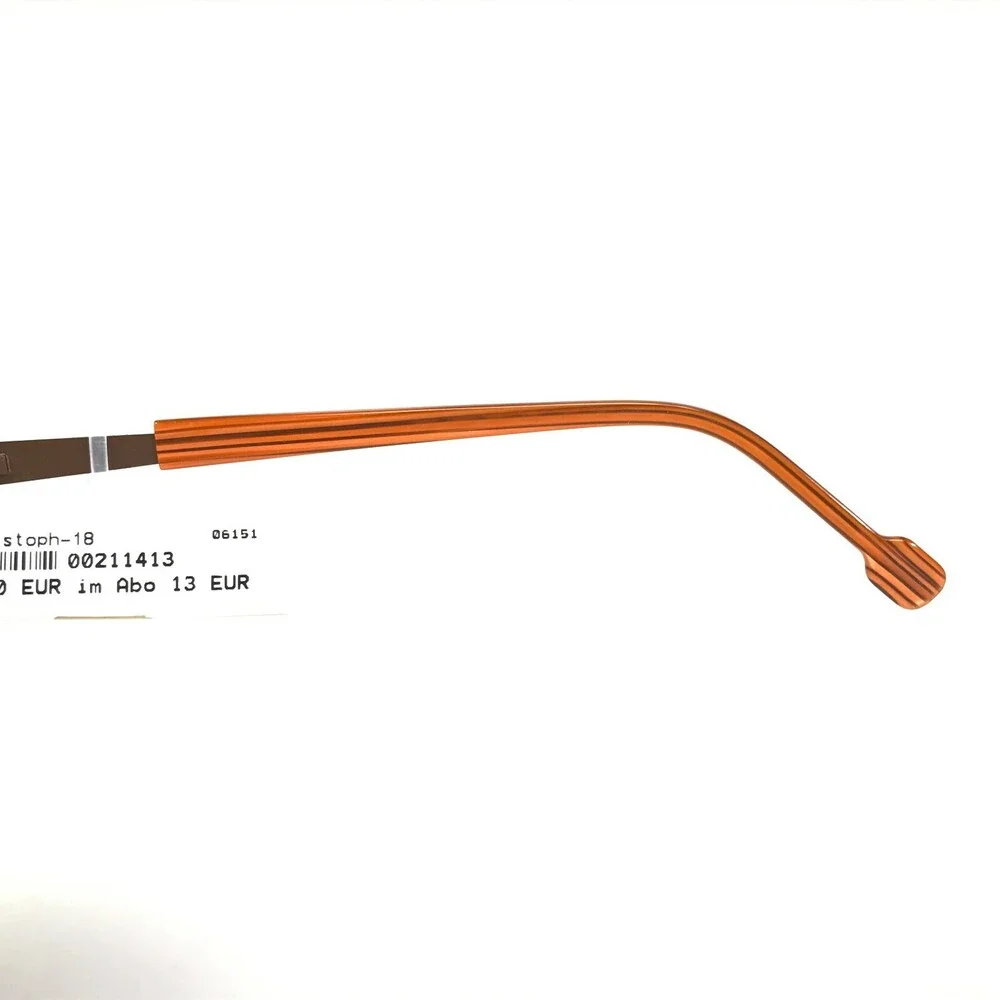 THEO Eyeglasses Frames christoph 18 Brown Striped Orange Rectangular 48-19-135